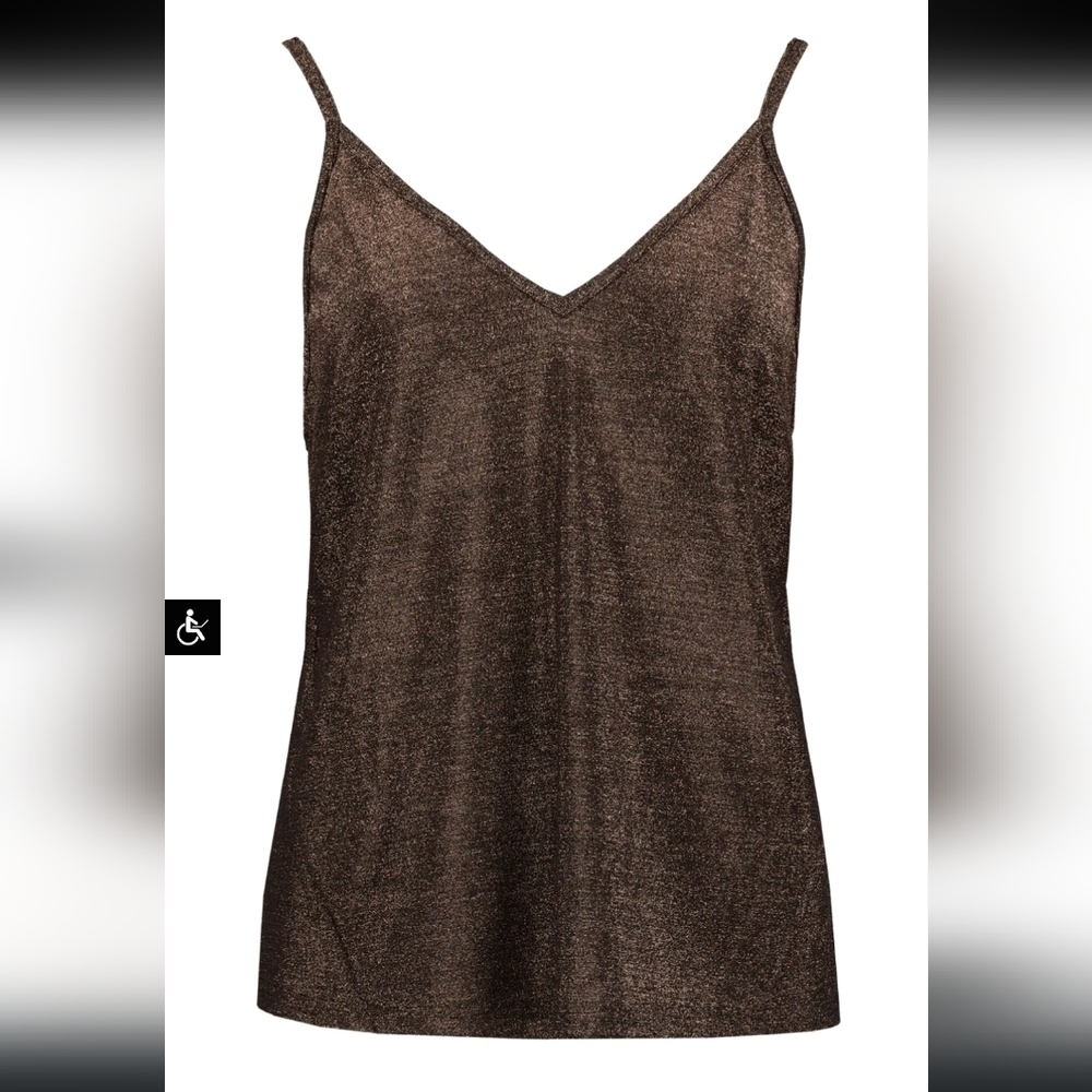 Bishop +‎ Young Marisa Cami Tank Rose Gold Metallic Size Large - Picture 4 of 10